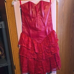 Elegant Red Strapless Dress